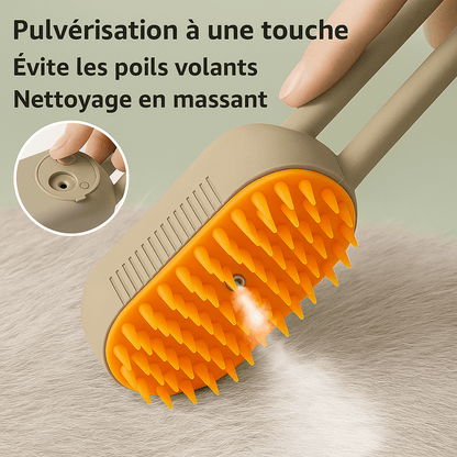 🐶🐱 SteamBrush™ - Brosse électrique 3 - en - 1 pour chiens & chats : toilettage, massage et vapeur nettoyante - FaciliCasa
