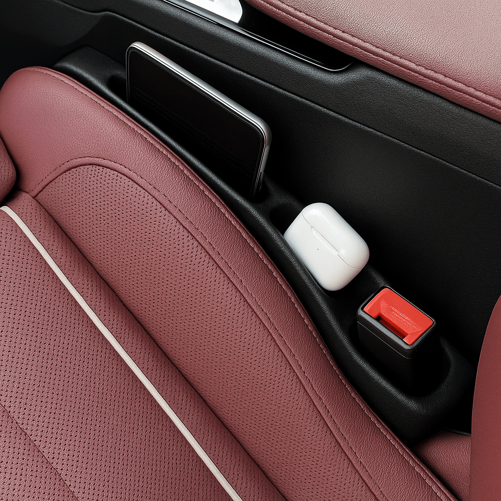 StopDrop Duo™ – Accessoire anti - perte voiture | Empêche la chute d’objets entre les sièges | Universel, Étanche, Facile à Installer - FaciliCasa