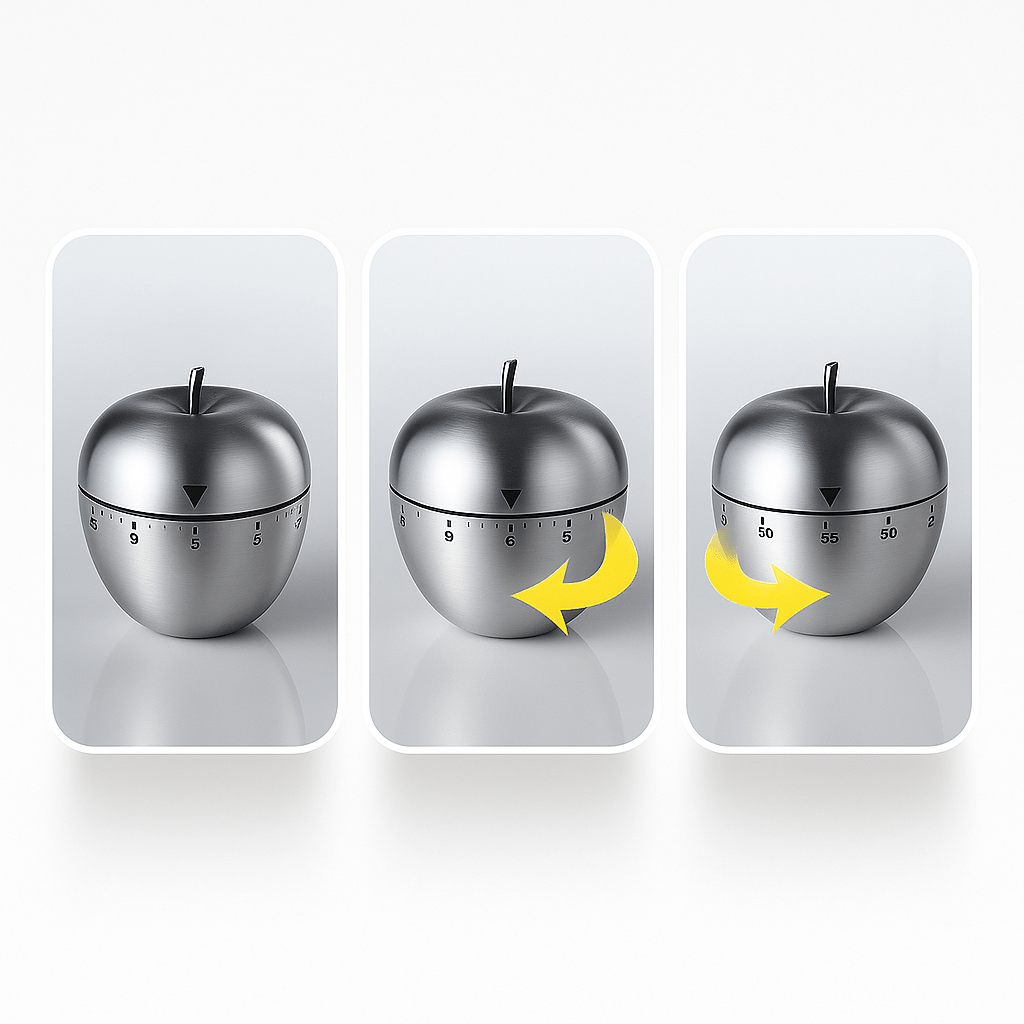 🕒 TimeMaster™ - Minuterie de Cuisine Mécanique Élégante en Acier Inoxydable - FaciliCasa