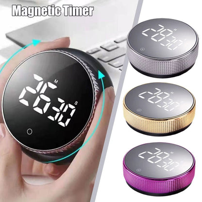 TimeMaster™ – Minuteur numérique magnétique LED | Pour cuisine, études, sport & douche, rotation facile et alarme puissante - FaciliCasa