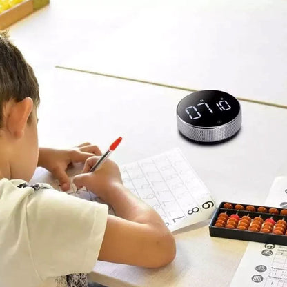 TimeMaster™ – Minuteur numérique magnétique LED | Pour cuisine, études, sport & douche, rotation facile et alarme puissante - FaciliCasa