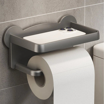 🛁 Toil’Smart™ – Le porte - papier toilette sans perçage avec support pour téléphone et objets - FaciliCasa
