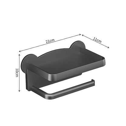 🛁 Toil’Smart™ – Le porte - papier toilette sans perçage avec support pour téléphone et objets - FaciliCasa