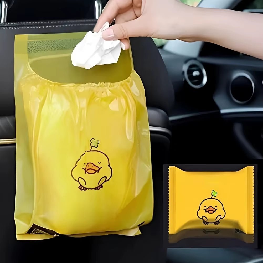 TrashyBag™ – Sac poubelle voiture adhésif jetable | 15 à 45 pièces, rangement auto pratique & anti - déchets - FaciliCasa