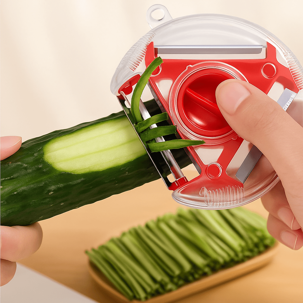 🔥 TriBlade™ - Éplucheur Rotatif 3 - en - 1 Ultra - Pratique pour Cuisine Maligne 🔥 L’éplucheur révolutionnaire qui fait gagner du temps, de la place… et des nerfs ! - FaciliCasa