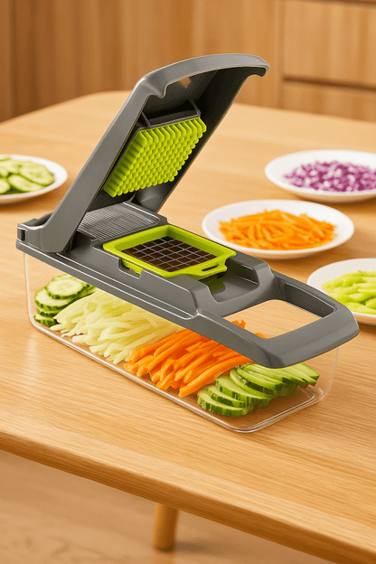 VeggiMaster™ - Hachoir Légumes 16 - en - 1 Ultra Polyvalent pour Cuisine Pro & Express - FaciliCasa