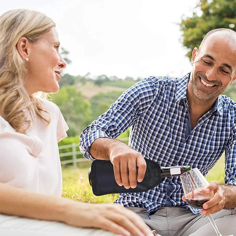 Wine Ice Bag Cooling Holder Jelly Picnic Beverage Nylon Wine Cooler Sleeve Soft Drink Rack Bar Tool Champagne Wine Bottle Covers - FaciliCasa