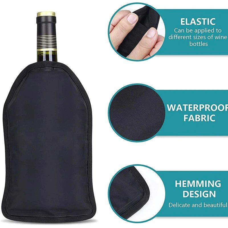 Wine Ice Bag Cooling Holder Jelly Picnic Beverage Nylon Wine Cooler Sleeve Soft Drink Rack Bar Tool Champagne Wine Bottle Covers - FaciliCasa