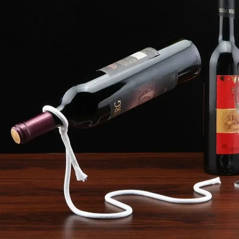 WineRope™ – Support Bouteille de Vin Illusion Flottante en Corde Tressée, Design Original et Élégant - FaciliCasa