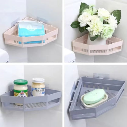 ZenCorner™ – Étagère d’angle murale sans perçage pour salle de bain et cuisine – Rangement adhésif étanche, design épuré, installation rapide - FaciliCasa